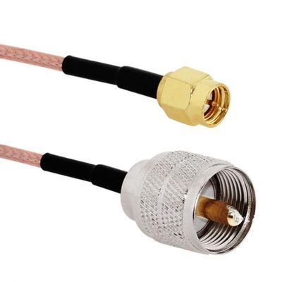RG316 UHF PL259 SO239 to SMA Male Plug and Female Jack Straight Connector Jumper Pigtail Cable (SMAJ-UHFJ) (100CM)
