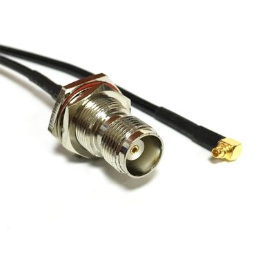 TNC Female Nut Switch MMCX Male Right Angle Pigtail Cable RG174 30CM for Wi-Fi Wireless Modems
