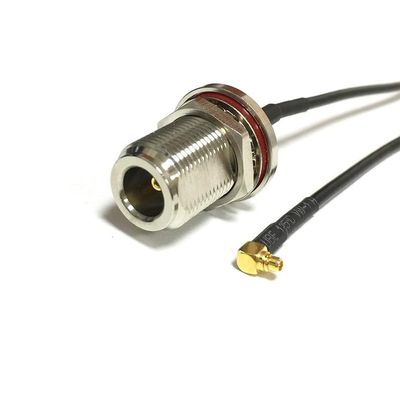 Female Bulkhead to MMCX Male Right Angle Pigtail Cable for Wi-Fi routers (30CM) (RG174)