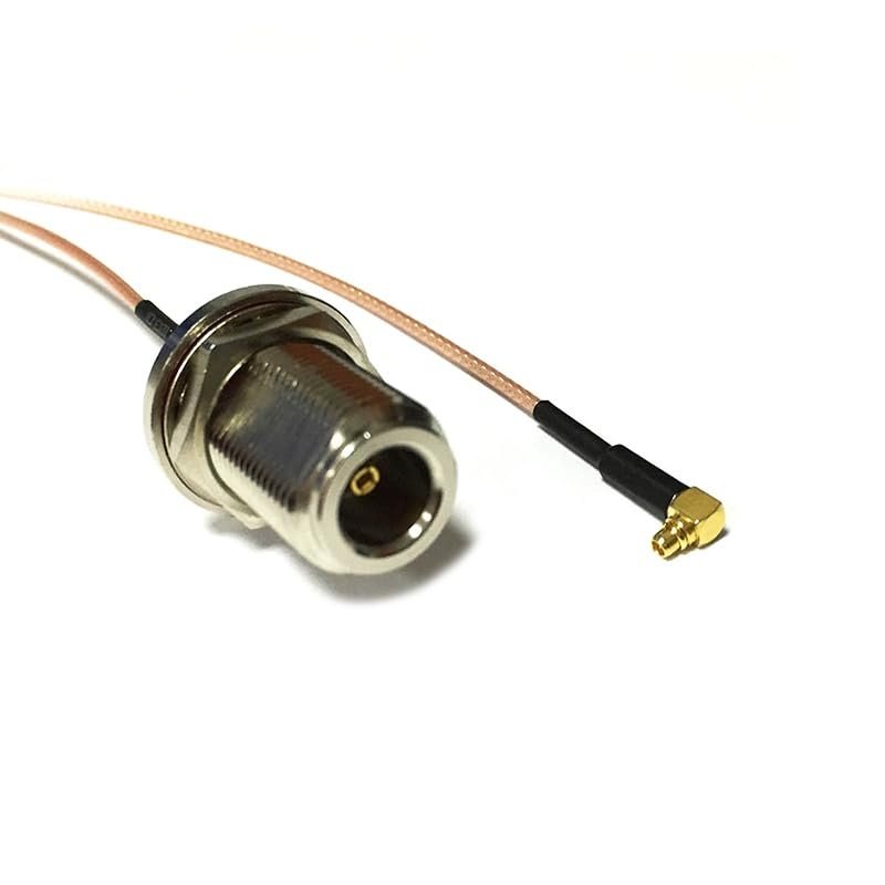 Female Bulkhead to MMCX Male Right-Angle Pigtail Cable for Wi-Fi routers (500CM) (RG178)