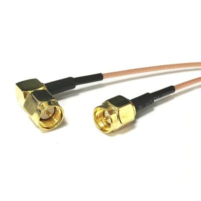 1 Piece SMA Male Switch SMA Plug Right Angle Pigtail Cable for WiFi Wireless Modem (500cm) (RG178)