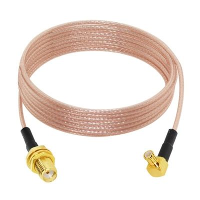 SMA Female Bulkhead to MCX Male Right Angle Cable Assembly for Wireless Modems (15CM) (RG178)
