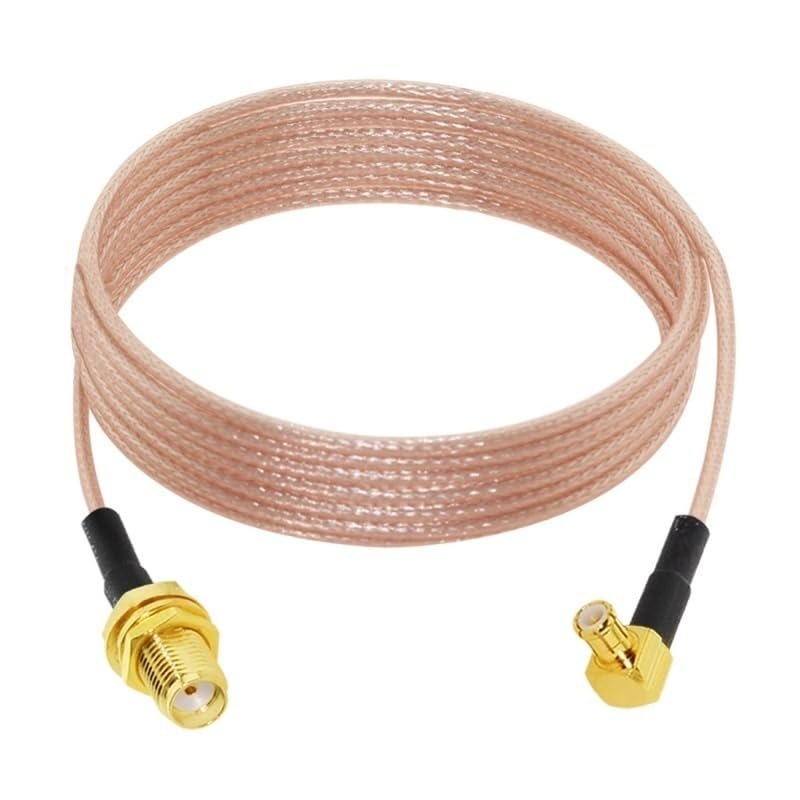 SMA Female Bulkhead to MCX Male Right Angle Cable Assembly for Wireless Modems (15CM) (RG178)