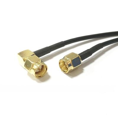 1 SMA Male Switch to SMA Plug Right Angle Pigtail Cable for WiFi Wireless Modem (500cm) (RG174)
