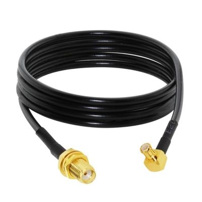 SMA Female Bulkhead to MCX Male Right Angle Cable Assembly for Wireless Modems (100CM) (RG174)