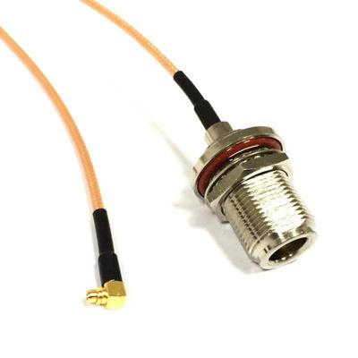 Female Bulkhead to MMCX Male Right-Angle Pigtail Cable for Wi-Fi routers (50CM) (RG316)