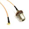 Female Bulkhead to MMCX Male Right-Angle Pigtail Cable for Wi-Fi routers (50CM) (RG316) view 1