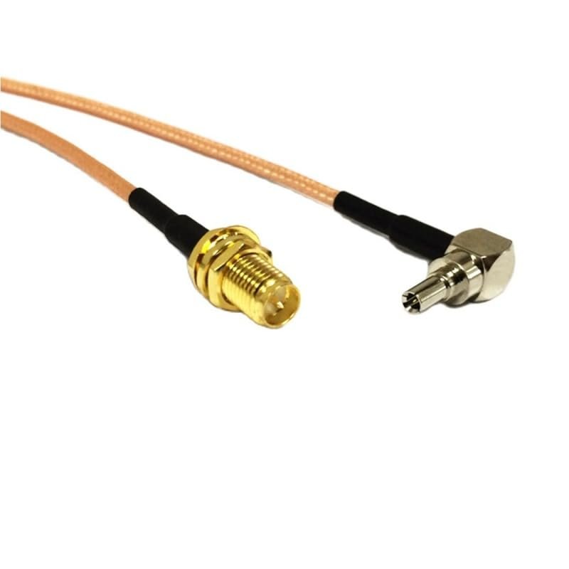 RP-SMA Female Nut to CRC9 Male Right Angle Connector RG316 Pigtail Cable Adapter 100cm for 3G