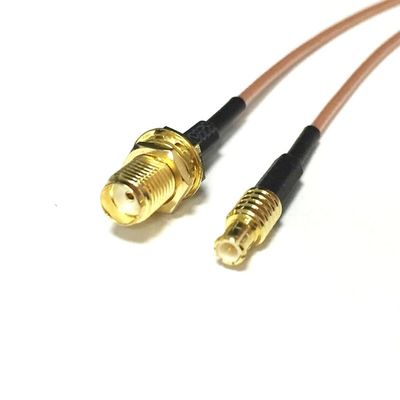 SMA Female Bulkhead to MCX Male Straight Cable Adapter for Wi-Fi Wireless Routers (30CM) (RG178)