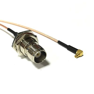 TNC Female Nut Switch MMCX Male Right Angle Pigtail Cable RG178 20CM for Wi-Fi Wireless Modems