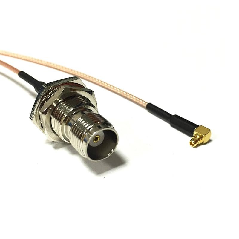 TNC Female Nut Switch MMCX Male Right Angle Pigtail Cable RG178 20CM for Wi-Fi Wireless Modems