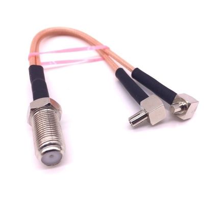 F-Type Female to 2 TS9 Male connectors, Dual TS9 Y-Type Splitter, Combiner, RG316 Cable Pigtail (50CM)