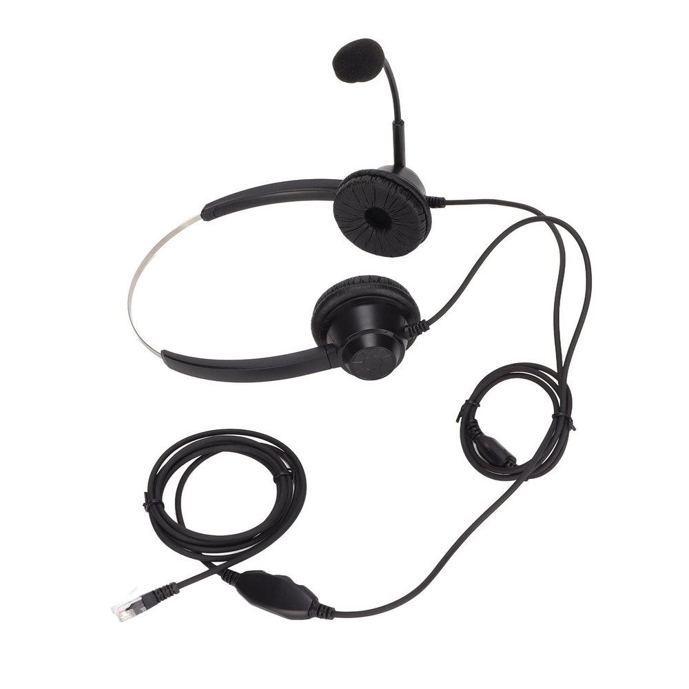 Ylwxzenith Customer Service Headset with Noise Cancelling Mic, Wired Telephone Headphone Binaural Design, RJ9 Plug Office Headset for Call Center VOIP Phones, Soft Ear Cushions and Adjustable