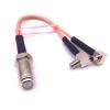 F-Type Female to 2 TS9 Male connectors, Dual TS9 Y-Type Splitter, Combiner, RG316 Cable Pigtail (30cm) view 1