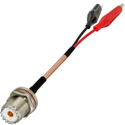 1-Pack UHF Female to Alligator Clip Extension Cable RG316 50CM