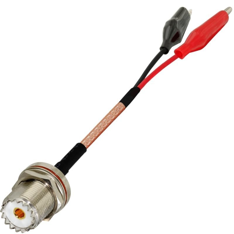 1-Pack UHF Female to Alligator Clip Extension Cable RG316 50CM