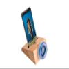 Klaas Artisan Blow Glass & Wood Smartphone Stand, Natural Passive Speaker Amplifier, Desk Organizer, Universal Compatibility, Unique Handcrafted Gift (Blue) view 1