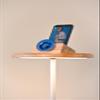 Klaas Artisan Blow Glass & Wood Smartphone Stand, Natural Passive Speaker Amplifier, Desk Organizer, Universal Compatibility, Unique Handcrafted Gift (Blue) view 4