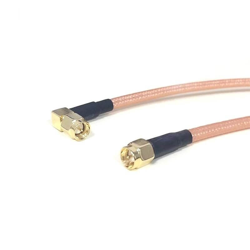 1 x SMA Male Switch to SMA Plug Right Angle Pigtail Cable for WiFi Wireless Modem (50cm) (RG142)