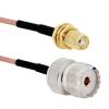 RG316 UHF PL259 SO239 to SMA Male Plug and Female Jack Straight Connector Jumper Pigtail Cable (15CM) (SMAK-UHFK) view 1
