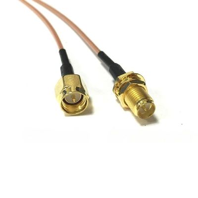 WiFi Antenna Extender RP-SMA Female Jack to SMA Male Plug Jumper Cable (10CM) (RG178)