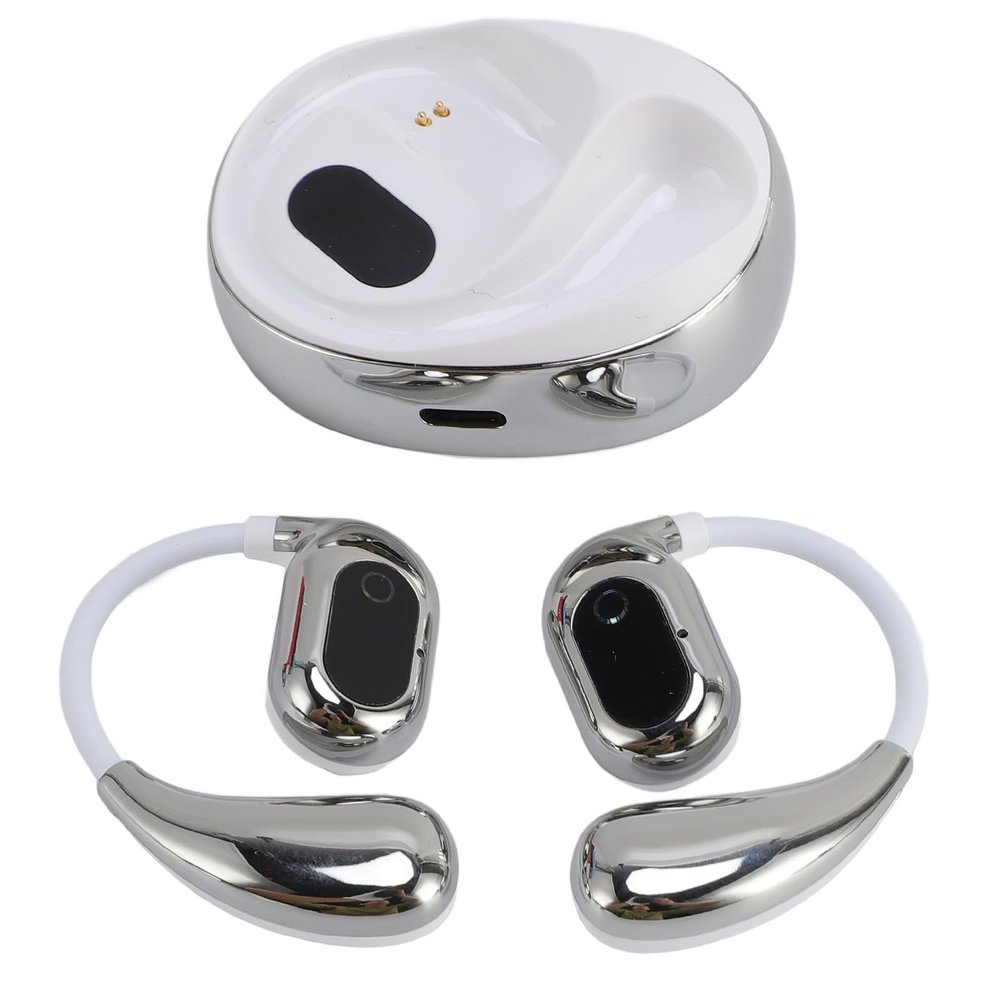 Bewinner Wireless Language Translator Earbuds | Bluetooth 5.4 Ear Hook, 144 Languages Online Translation with App, Stereo Music Calls for Android iOS, White (White)