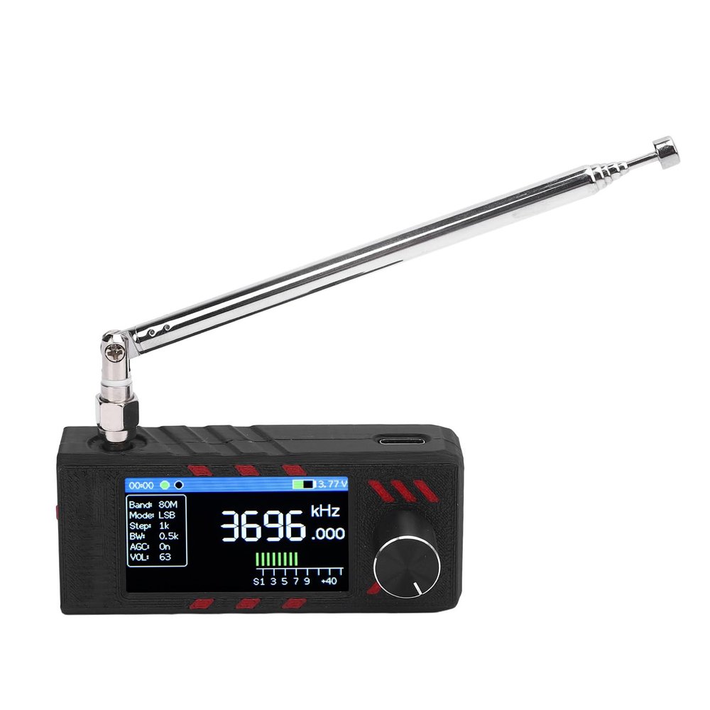 banapoy Full Band Radio Receiver, 1.9 Inch Screen Si4732 Portable AM FM Radio, Pocket Size Shortwave Receiver, Support AM FM HF SW MW VHF LSB USB