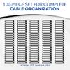 100 PCS Self Adhesive Cable Clips, Wire Organizer, Cable Management, Cord Organizer for Desk, Wall, PC, Car, Home, Office, USB, Ethernet, Power Cords, Black (Large) view 3