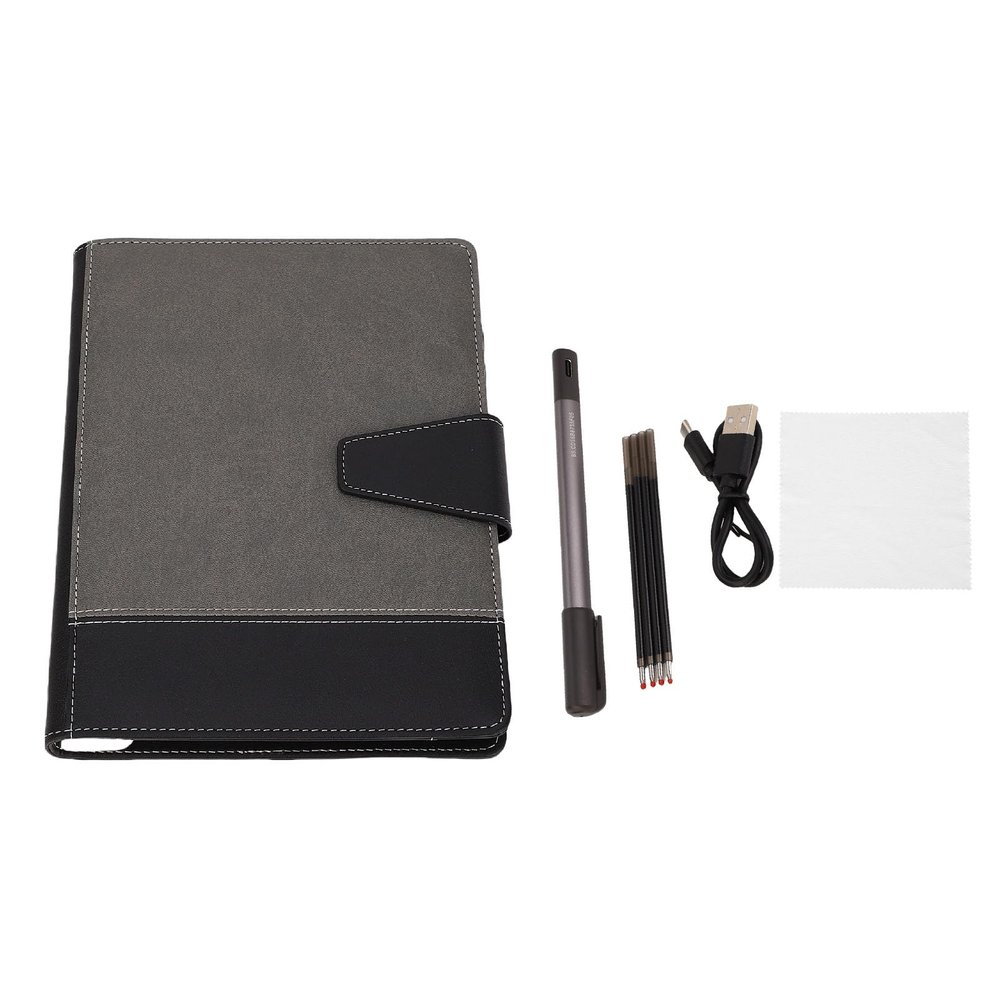 ASHATA Smart Digital Pen Notebook Set, Real Time Sync for Digitizing, Handwriting Playback, Offline Storage, with Pen Refills, Support APP, for Business Meeting