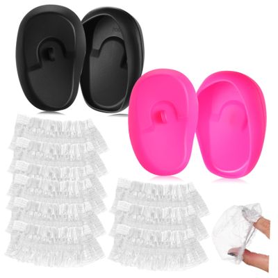 2 Pairs Silicone Ear Covers for Hair Dye, Shower Protection