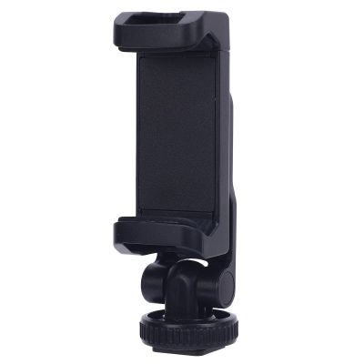 Bewinner Phone Tripod Mount Adapter, Stable Tripod Phone Holder Clamp/Holder with Double Cold Shoe for Most Phones to Record