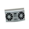Mikikit Solar Dual Ventilation Fan for Car Front and Rear Windows Rechargeable Auto System with LCD Temperature Display Compact White Cooling for Trucks Suvs Boats view 1