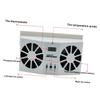 Mikikit Solar Dual Ventilation Fan for Car Front and Rear Windows Rechargeable Auto System with LCD Temperature Display Compact White Cooling for Trucks Suvs Boats view 4