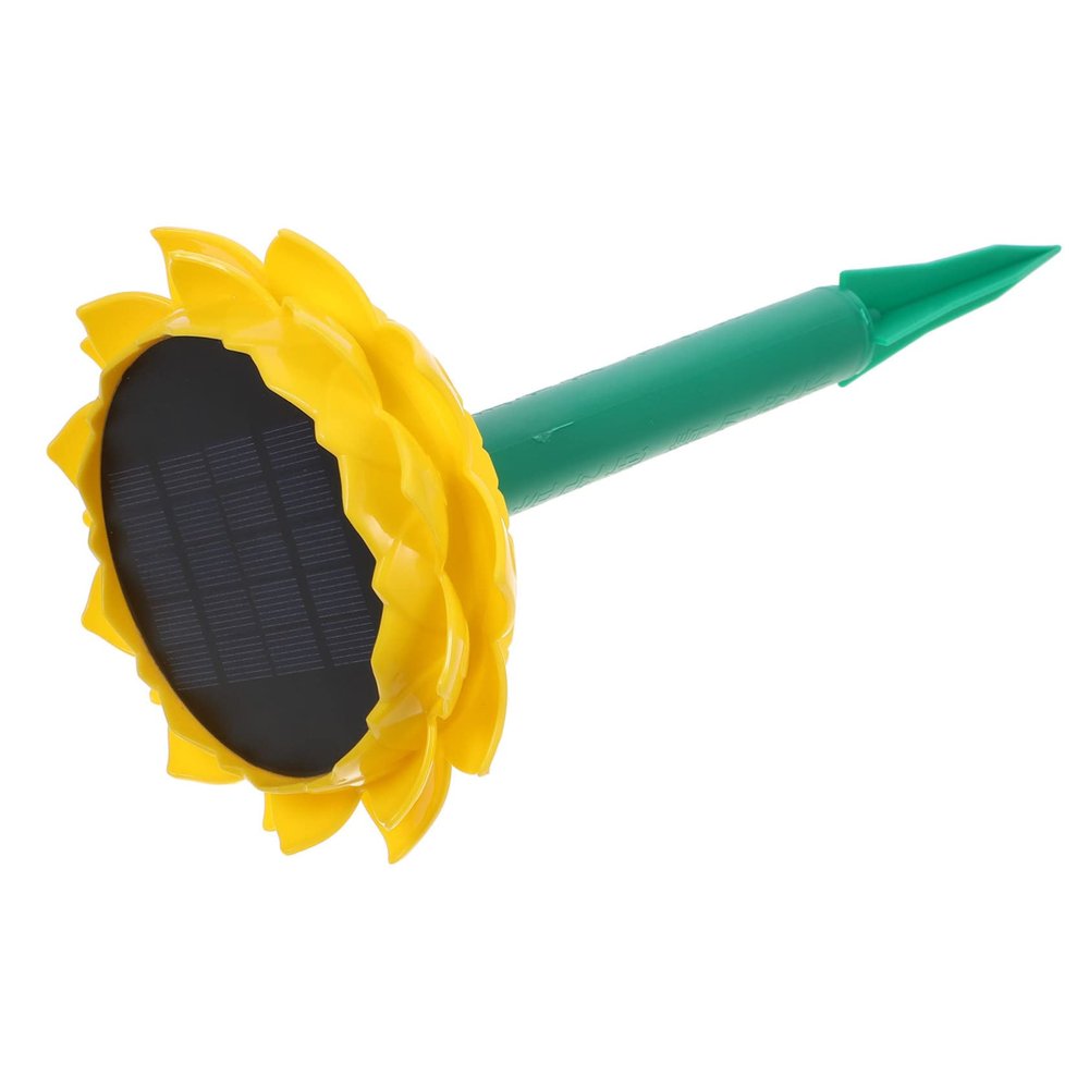 DIYEAH Solar Powered Lotus Shaped Outdoor Speaker Portable Music Box for Buddha Songs Sound Quality Control Yellow Garden Decor