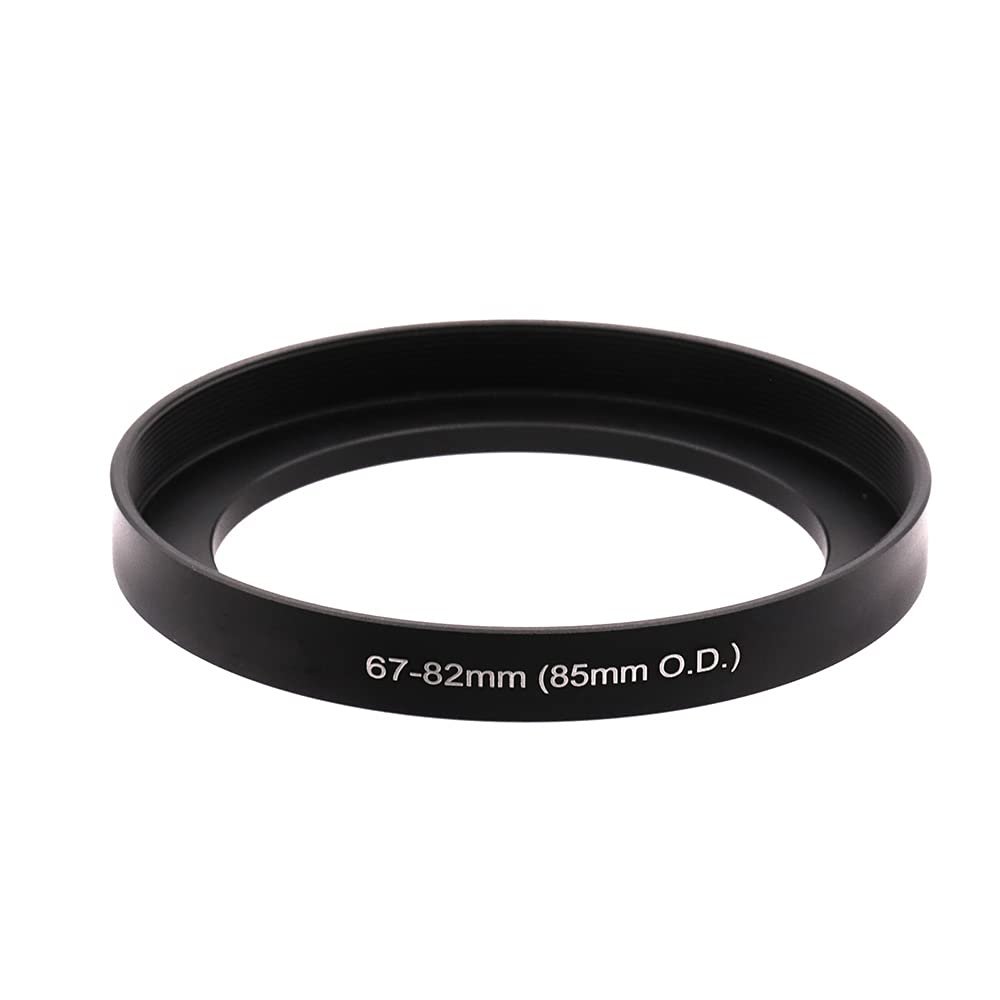 Step Up Adapter Ring for 44mm/46mm/48mm/49mm/54mm/60mm/62mm/67mm/77mm Lens to 82mm Filter Thread Compatible with O.D 85mm Matte Box (67-82/85mm)