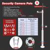 MLYAYE Outdoor Camera Mounting Pole 20ft 16ft 15ft 13ft 11ft 10ft 8ft 6ft Tall, Heavy-Duty Galvanized Steel Surveillance Post Kit with Ground Cages for Backyard/Parking Lot(14.8ft (4.5m)) view 2