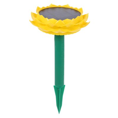 POPETPOP Solar Powered Lotus Speaker Outdoor Player Portable Buddha Songs Player with Lightweight and Easy Ground Insertion Yellow