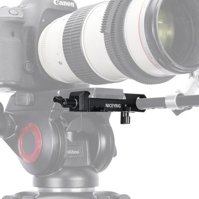 NICEYRIG Dovetail Clamp for Manfrotto Standard for DJI RS 4/4 Pro, RS 3/3 Pro/RS 2 / RS 2 Pro and Tripod, with 15mm Rod Clamp Extension, Cold Shoe Mount, Threads - 614