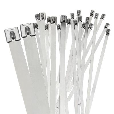 10PCS 4.6mm Stainless Steel Metal Cable Tie Zipper Bag Multifunctional Locking 100/150/200/250/300/350/400/450 Zip Wrap Exhaust for Machinery, Exhaust Wrap(10PCS4.6X200)