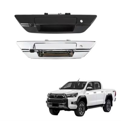 170 Wide Angle Tailgate Handle with Key-Hole NTSC Rear View Backup Pickup Truck Camera Compatible with Toyota Hilux Revo 2015-2021(Black 1)