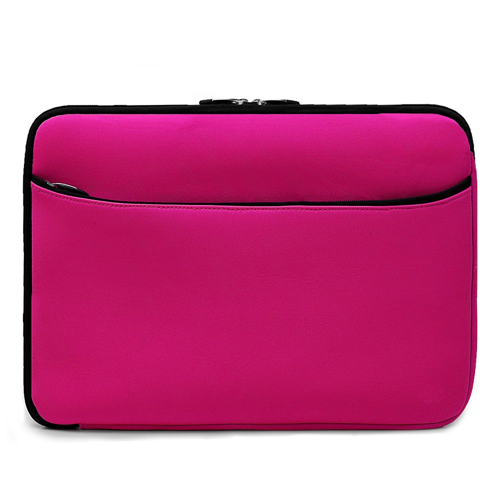 15-Inch Neoprene Laptop Sleeve Bag Water-Resistant Pouch Case with Zipper, Front Pocket for Travel, Work Meetings