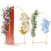 Metal Arch Backdrop Stand Set of 2 (7.2FT and 6FT), Gold Wedding Stand for Wedding, Baby Shower, Birthday Party, Graduation, Indoor, Outdoor, Balloons Flowers, Stable Base, Easy to Assemble view 1