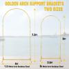 Metal Arch Backdrop Stand Set of 2 (7.2FT and 6FT), Gold Wedding Stand for Wedding, Baby Shower, Birthday Party, Graduation, Indoor, Outdoor, Balloons Flowers, Stable Base, Easy to Assemble view 3