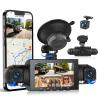 3604 Channel Dash Cam Front and Rear Inside,3 Inch Dash Camera for Cars Built-in WiFi APP Control Night Vision G-Sensor 24H Parking Mode Loop Recording 1080P Dash Camera view 1