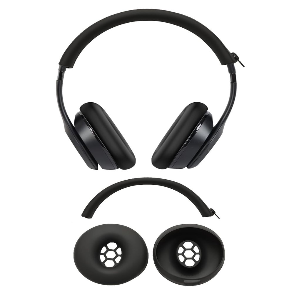 2-in-1 Silicone Case Cover for Beats Solo3 Wireless On-Ear Headphones, Ear Pad Case Cover/Headband Cover,Beats Solo 3 Wireless Headphones Accessories, Washable & Sweatproof,Black