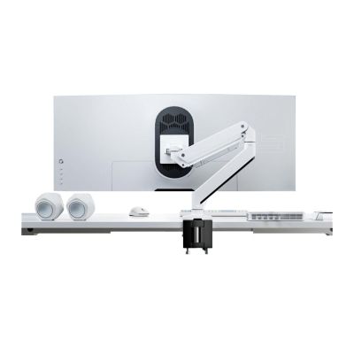 Adjustable Heavy Duty Single Monitor Mount with 3.0 USB Ports, Aluminum Pneumatic Spring Desk Mount Arm Fits Ultrawide Monitors up to 49 inches and 39.6 lbs Easy Install