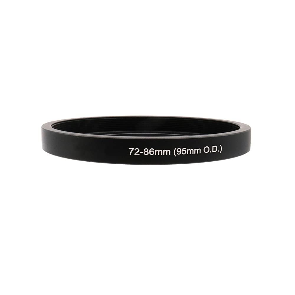 Step Up Adapter Ring for 44mm/46mm/48mm/52mm/54mm/60mm/72mm Lens to 86mm Filter Thread Compatible with O.D 95mm Matte Box (72-86/95mm)