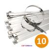 10 20 50 100 200 Pcs 10mm 0.39 inch Exhaust Wrap Multi-Purpose Stainless Steel Metal Cable Tie banding self-locking zip ties for Machinery, Exhaust Wrap(10PCS,10x1000mm) view 2