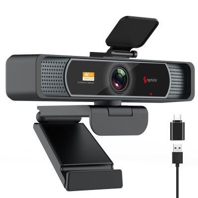 Angetube Wide Angle 4K Webcam for PC - 120 FOV, PDAF Autofocus, 2 Noise-Cancelling Mics, 1080P@60FPS, Auto Light Correction, USB-A/C, Privacy Cover, Video Conference Camera for Mac Laptop and Desktop