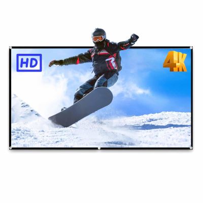 100 Inch Outdoor Projector Screen, 120 Inch Washable Polyester Movie Screen 16:9 Foldable Anti-Wrinkle Portable Cinema Screen for Home Theater, Party, Camping(133 inch 16: 9)